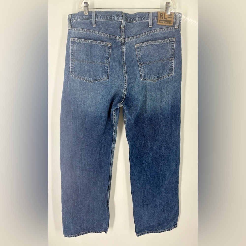 Ralph Lauren Polo Jeans Mens Blue Woodrow Relaxed Fit Cotton Denim-40x32 - Picture 5 of 11